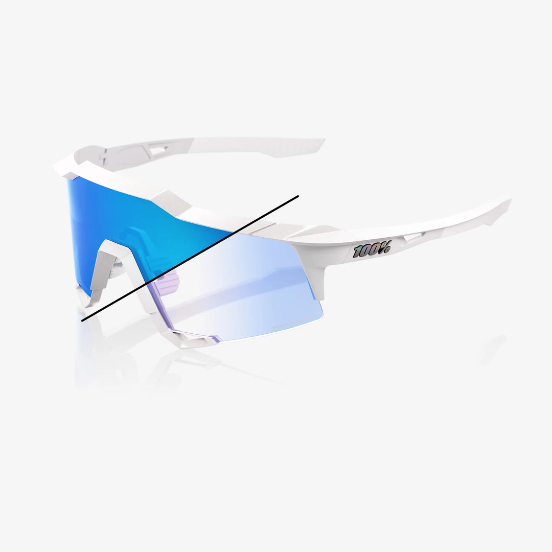 100% SPEEDCRAFT® - Bastille LE - Pearl White Glitter - Blue Mirror Photochromic