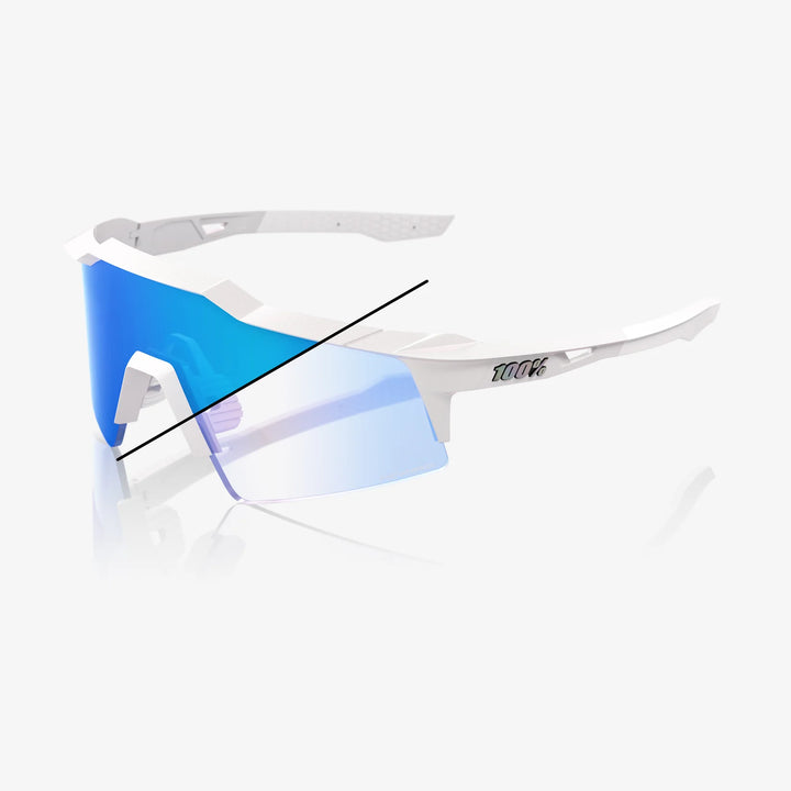 100% SPEEDCRAFT SL - Bastille LE - Pearl White Glitter - Blue Mirror Photochromic