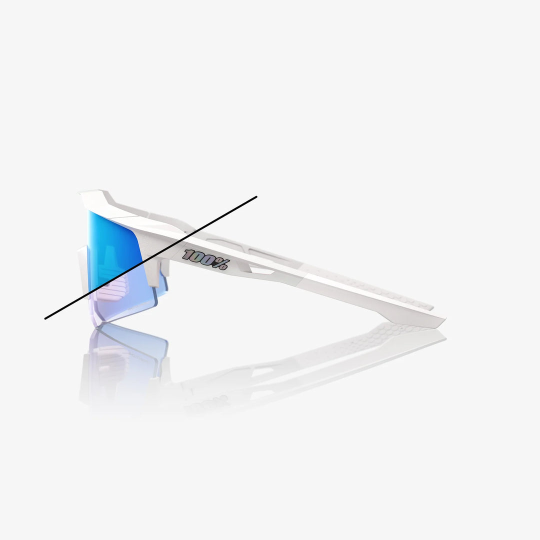100% SPEEDCRAFT XS - Bastille LE - Pearl White Glitter - Blue Mirror Photochromic