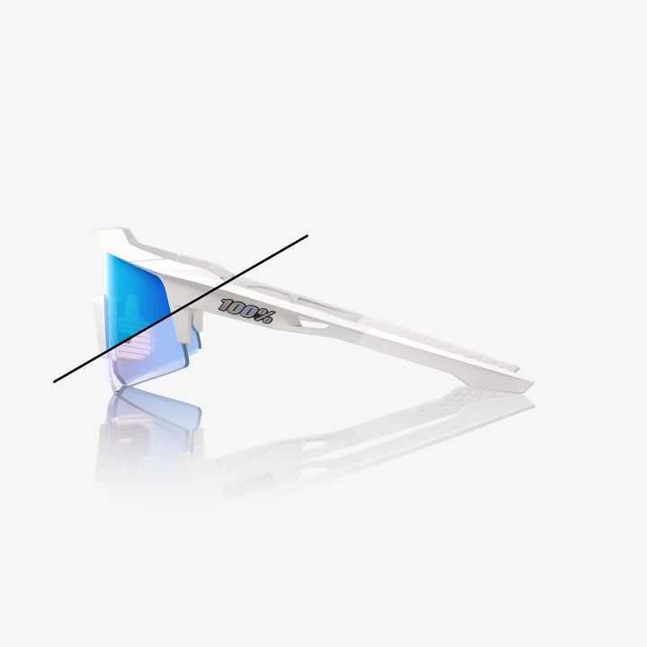 100% SPEEDCRAFT XS - Bastille LE - Pearl White Glitter - Blue Mirror Photochromic