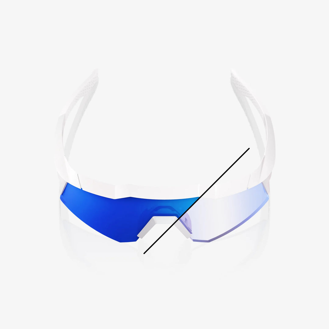 100% SPEEDCRAFT XS - Bastille LE - Pearl White Glitter - Blue Mirror Photochromic