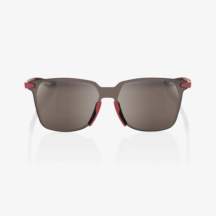 100% LEGERE SQUARE - Soft Tact Crimson - HiPER Silver Mirror Lens