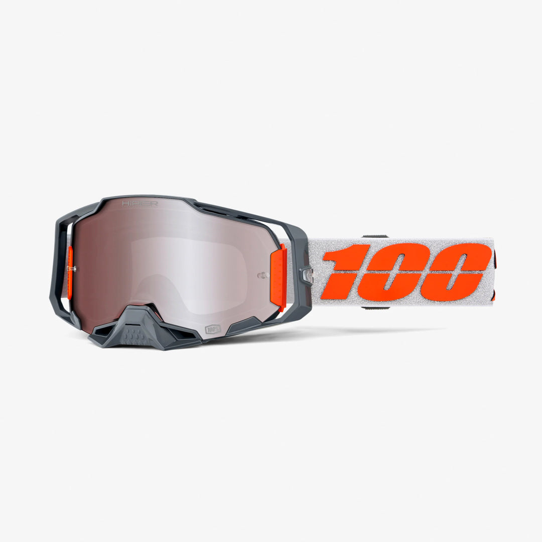 100% ARMEGA® HiPER® Goggle Silver - Mirror SIlver Flash Lens