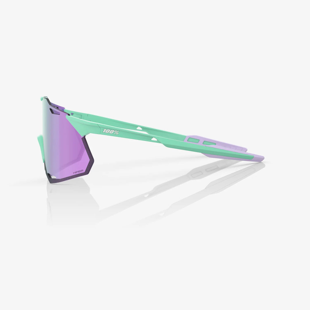 100% HYPERCRAFT® XS - Soft Tact Mint - HiPer Lavender Mirror + Clear Lens