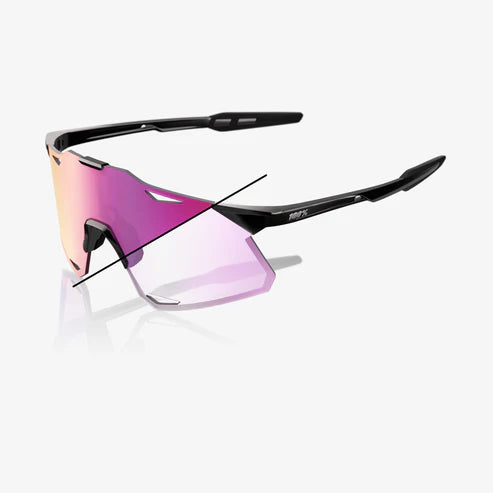 100% HYPERCRAFT® - Gloss Black - Purple Mirror Photochromic Lens