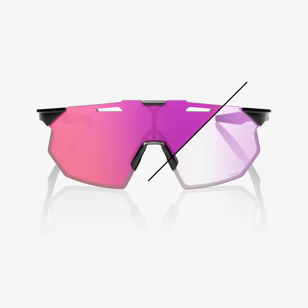 100% HYPERCRAFT® SQ - Gloss Black - Purple Mirror Photochromic Lens