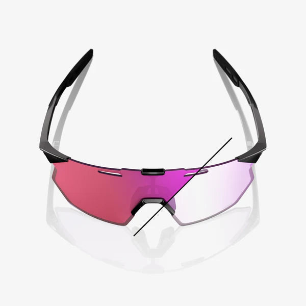 100% HYPERCRAFT® SQ - Gloss Black - Purple Mirror Photochromic Lens