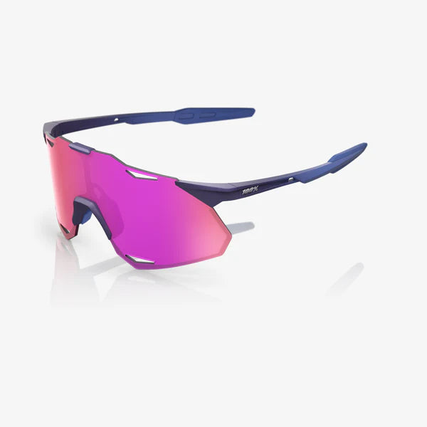 100% HYPERCRAFT® XS - Satin Storm Metallic - Purple Mirror + Clear Lens