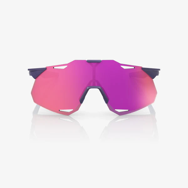 100% HYPERCRAFT® XS - Satin Storm Metallic - Purple Mirror + Clear Lens