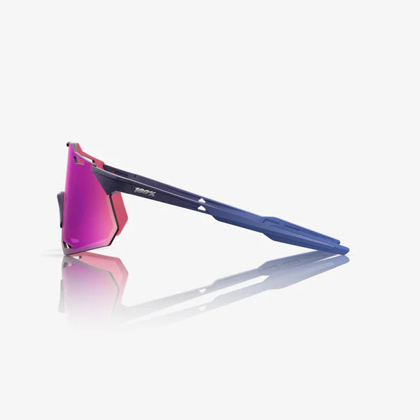 100% HYPERCRAFT® XS - Satin Storm Metallic - Purple Mirror + Clear Lens