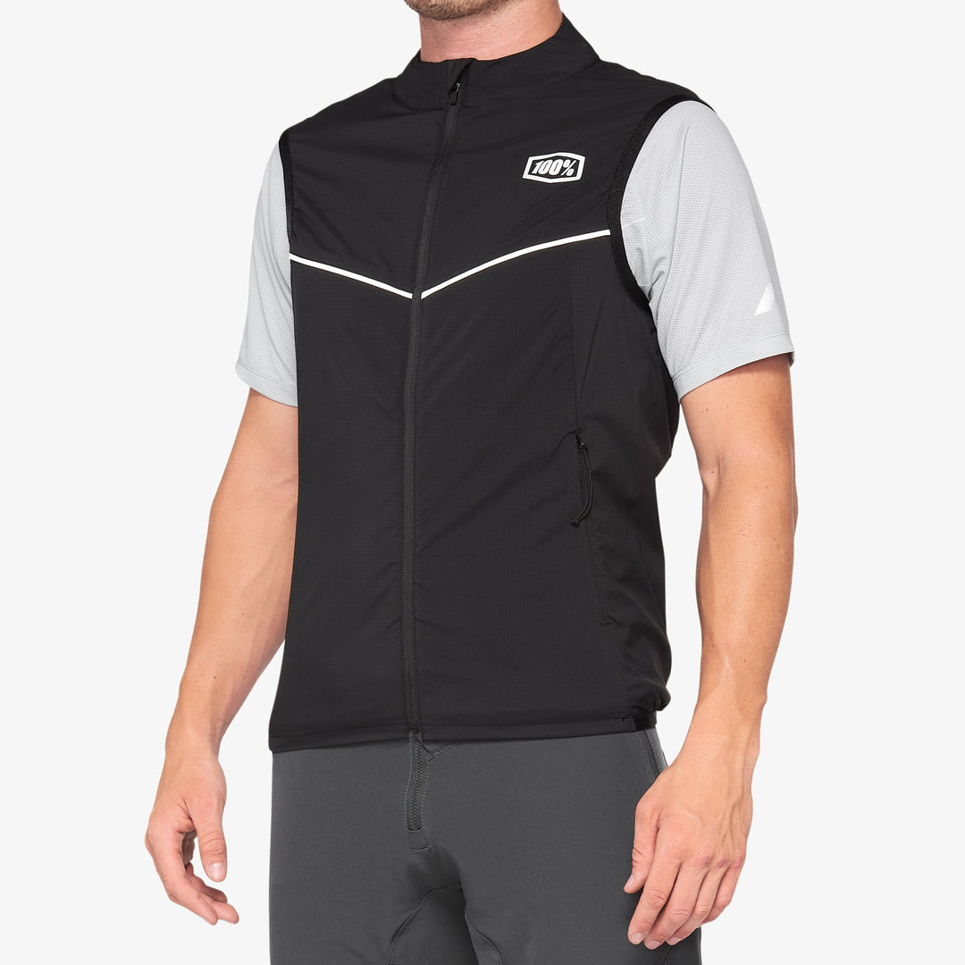 100% CORRIDOR Stretch Chaleco Cortaviento Black