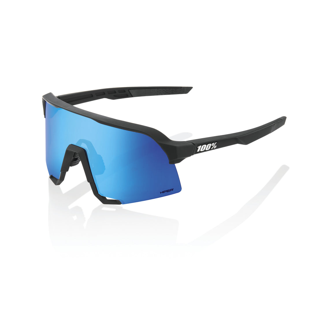 100% Lente S3™ - Matte Black - HiPER® Blue Multilayer Mirror + Clear Lens