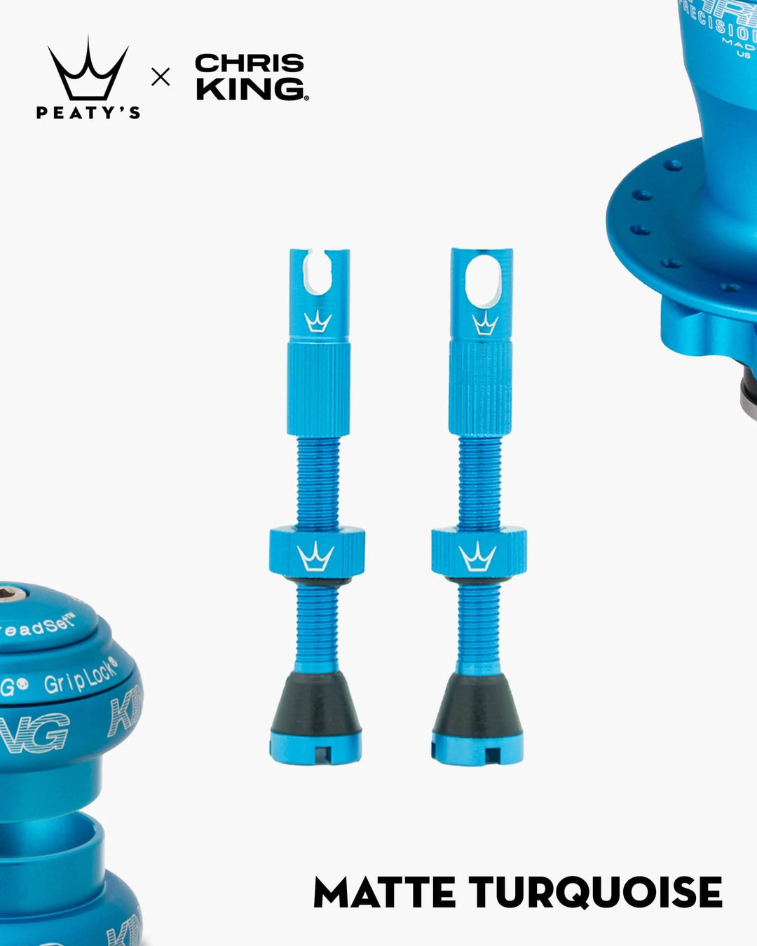Peaty's x Chris King (MK2) Válvulas Tubeless - 42mm / Turquoise