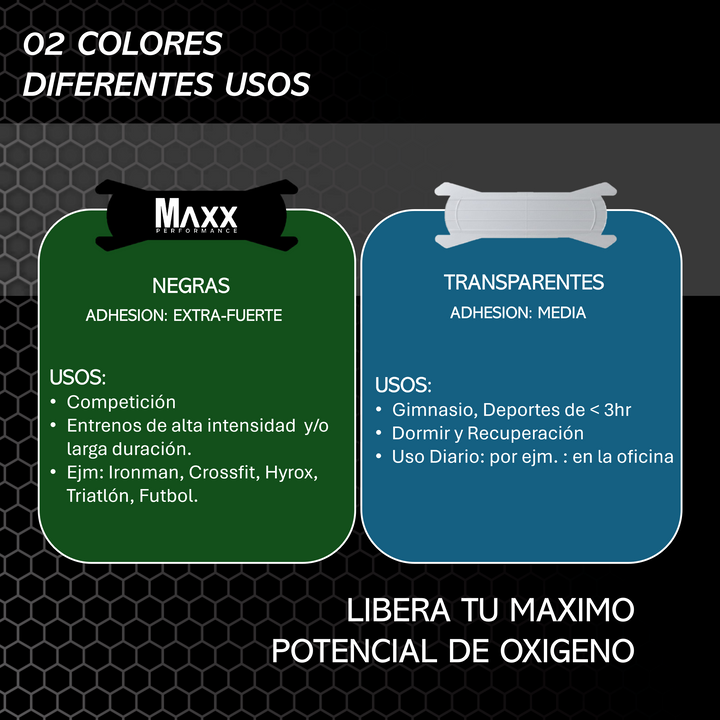 MAXX Performance™ Tiras Nasales Premium (TRANSPARENTES)