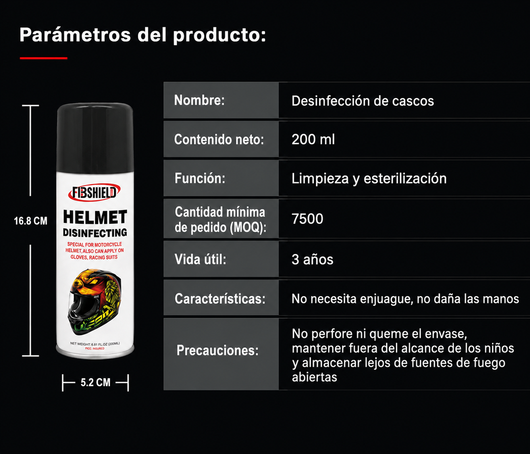 Fibshield Spray Limpiador de Cascos/Guantes 200ml