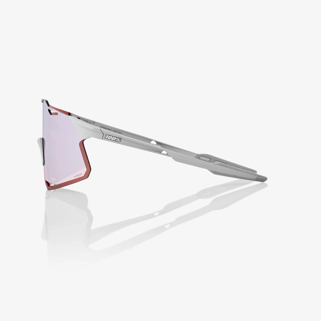 100% HYPERCRAFT® - Matte Stone Grey - HiPER Crimson Silver Mirror + Clear Lens