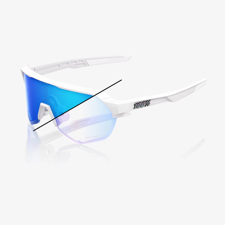 100% Lente S2 - Bastille LE - Pearl White Glitter - Blue Mirror Photochromic
