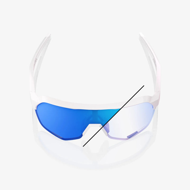 100% Lente S2 - Bastille LE - Pearl White Glitter - Blue Mirror Photochromic
