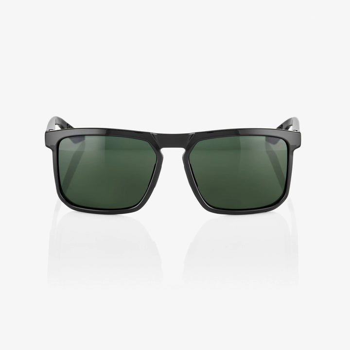 100% Renshaw - Gloss Black - Grey Green Lens