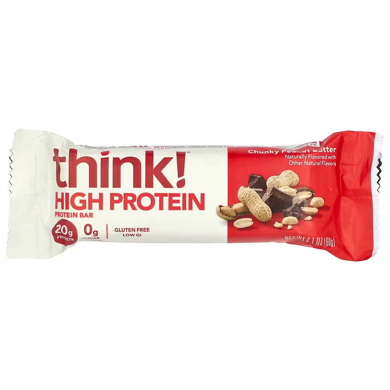 Think !, Barritas con alto contenido de proteínas - Mantequilla de maní en trozos