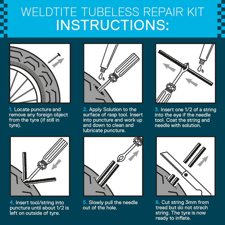 Weldtite Kit Para Reparar Llantas Tubeless