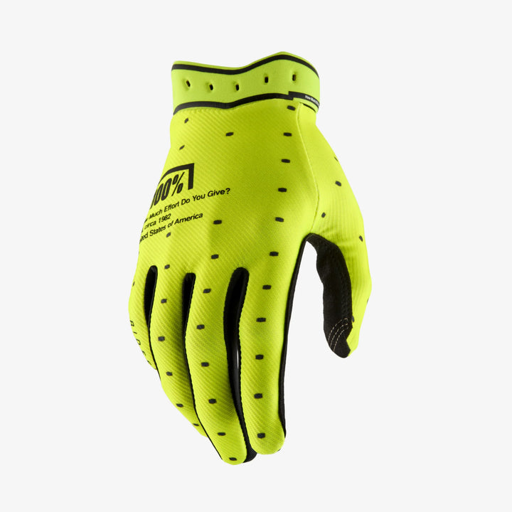 Guantes 100% Ridefit - Fluo Yellow