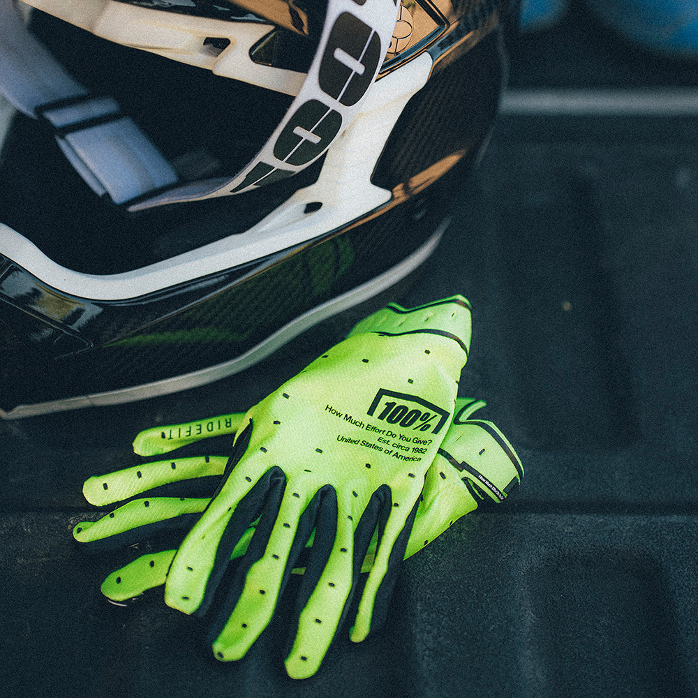 Guantes 100% Ridefit - Fluo Yellow