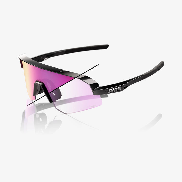 100% SLENDALE SL - Gloss Black - Purple Mirror Photochromic