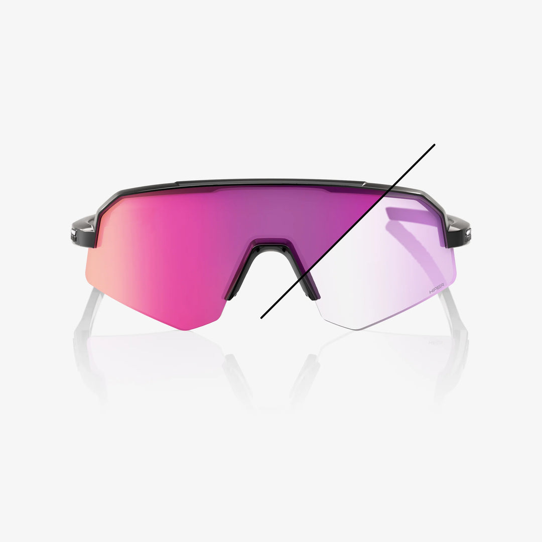 100% SLENDALE SL - Gloss Black - Purple Mirror Photochromic