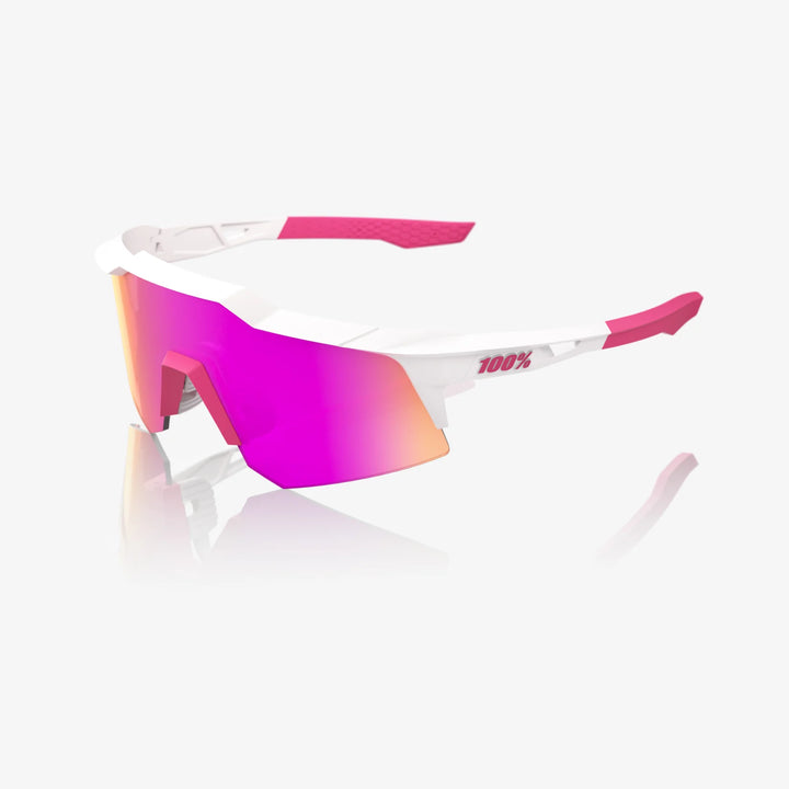 100% SPEEDCRAFT XS - Matte White/Pink - HiPER Vital Pink Mirror