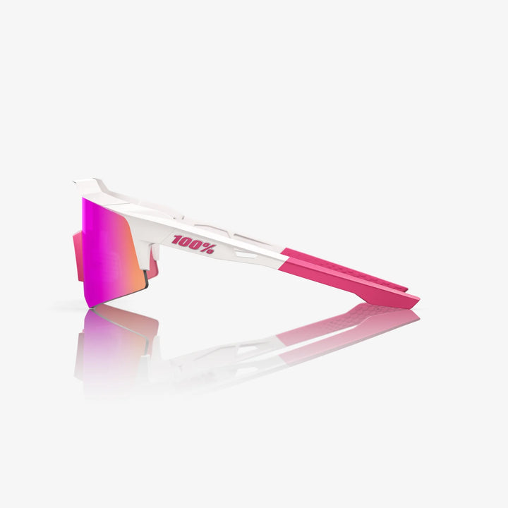 100% SPEEDCRAFT XS - Matte White/Pink - HiPER Vital Pink Mirror