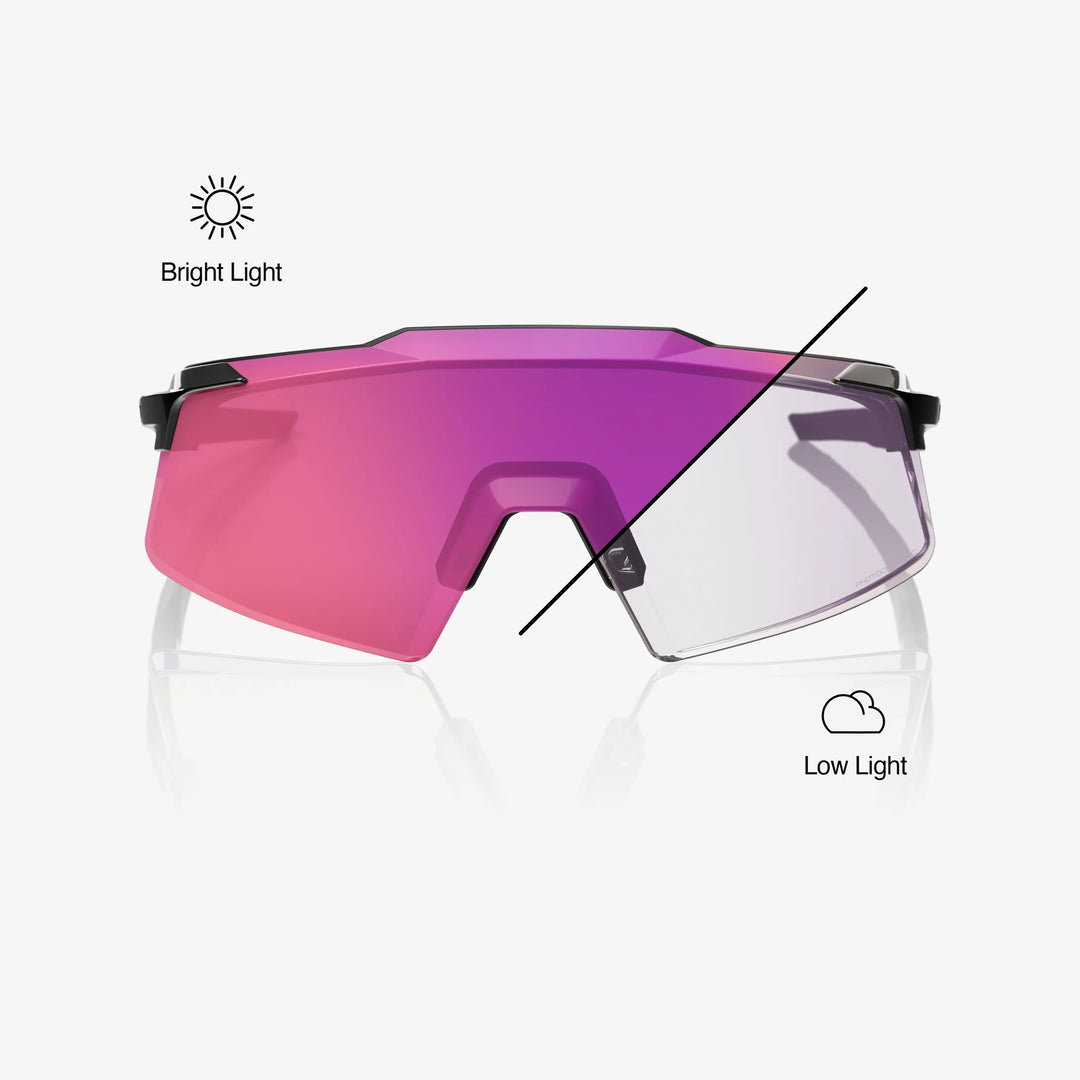 100% AEROCRAFT - Gloss Black - Purple Mirror Photochromic