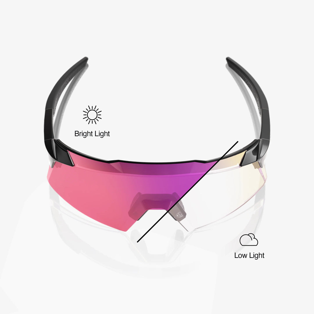 100% AEROCRAFT - Gloss Black - Purple Mirror Photochromic