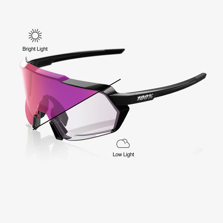 100% Korbin - Gloss Black - Purple Mirror Photochromic