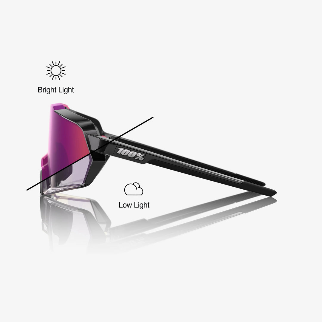 100% Korbin - Gloss Black - Purple Mirror Photochromic
