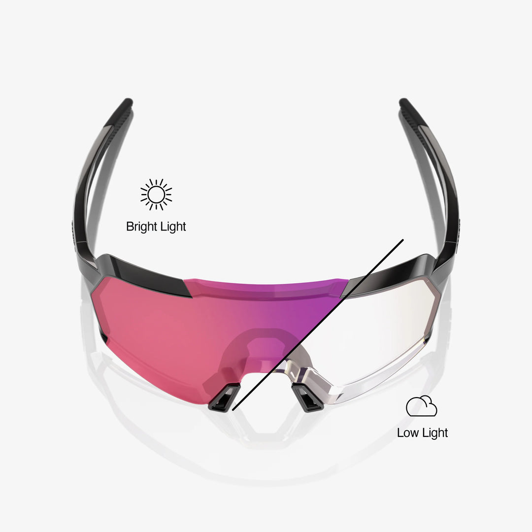 100% Korbin - Gloss Black - Purple Mirror Photochromic