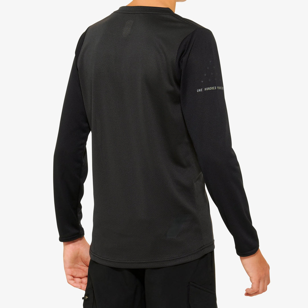100% RIDECAMP Jersey Manga Larga (Niño) Black/Charcoal