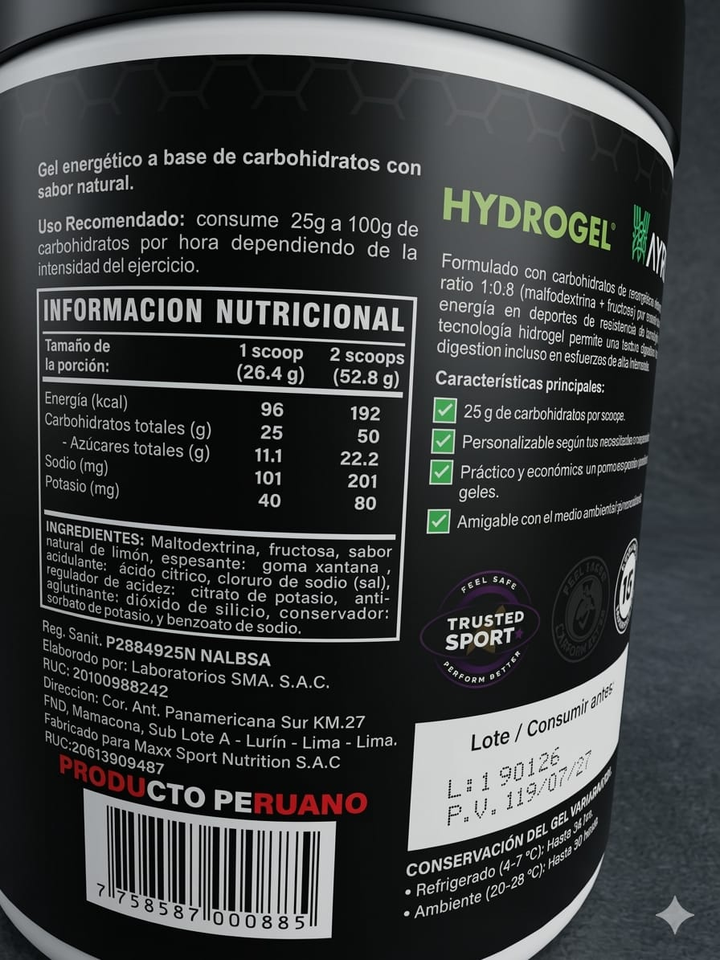 Maxx - Hydrogel Custom Energy Gel Mix 530g - Lemon