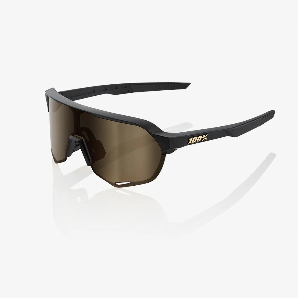 100% Lente S2® - Matte Black - Soft Gold Mirror + Clear Lens