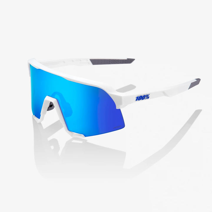 S3™  - Matte White - HiPER® Blue Multilayer Mirror + Clear Lens