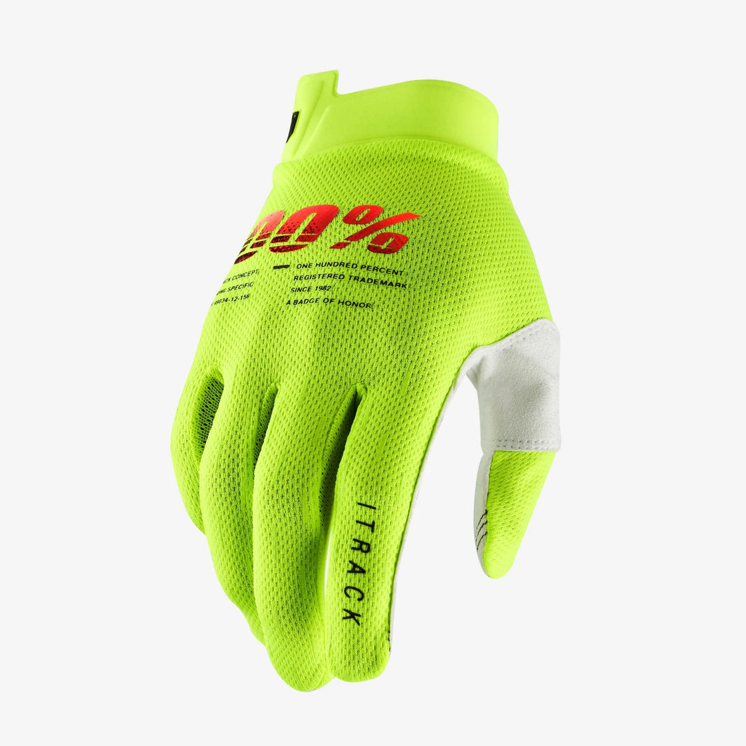 100% iTRACK Guantes - Fluo Yellow