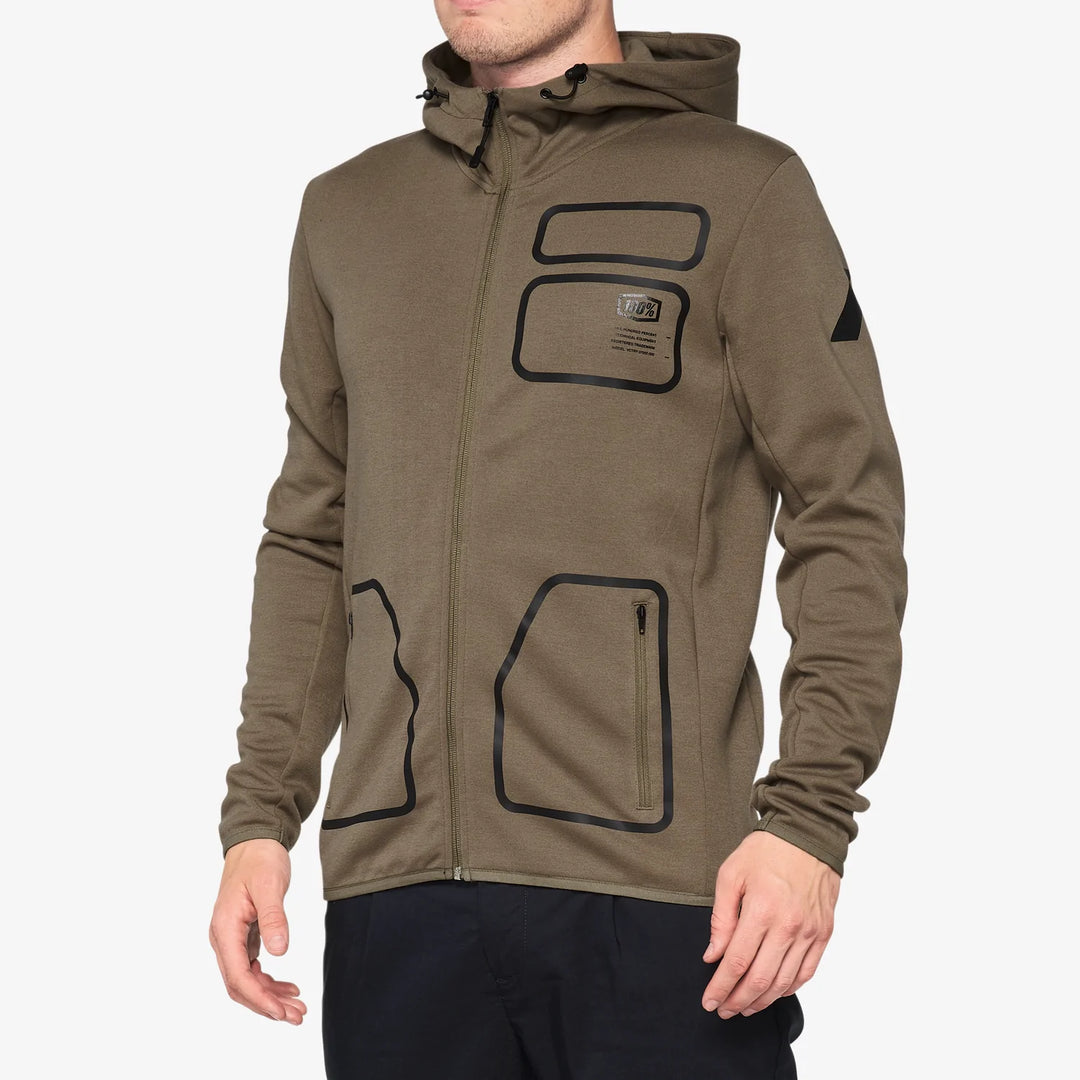 100% Viceroy Tech Zip Hoodie - Brindle