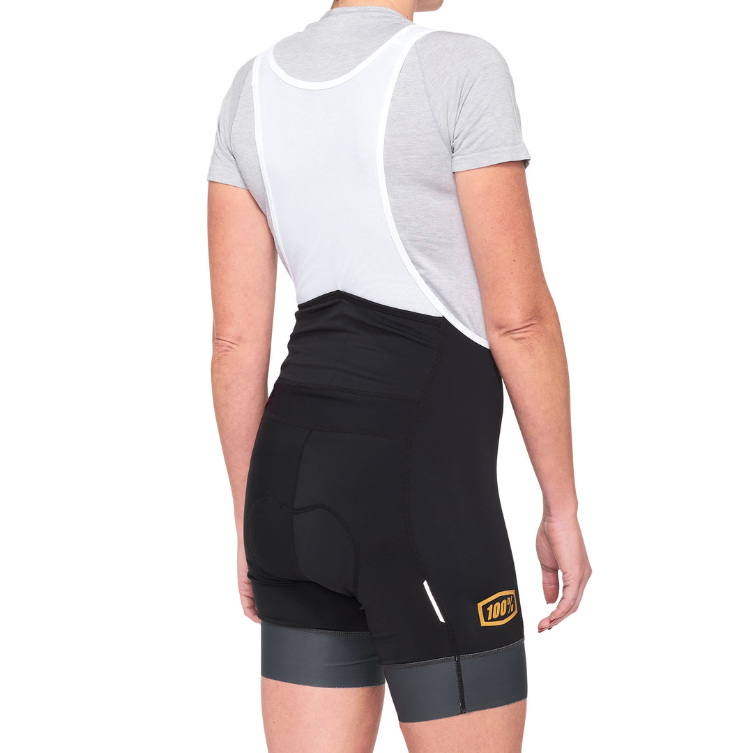 100% Exceeda Bib Shorts Black/Charcoal (Mujer)