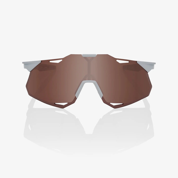 100% HYPERCRAFT® XS - Matte Stone Grey - Hiper Crimson Silver Mirror + Clear Lens