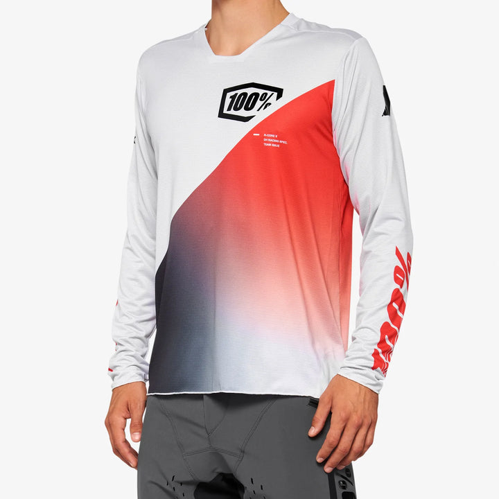 100% R-CORE X Jersey Grey/Racer Red