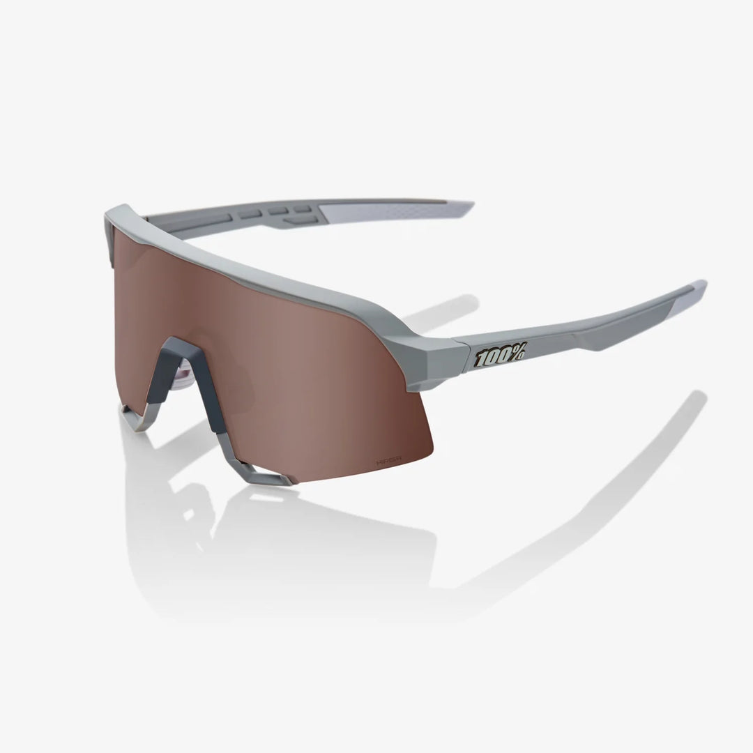 100% Lente S3™  - Soft Tact Stone Grey - HiPER® Crimson Silver Mirror + Clear Lens