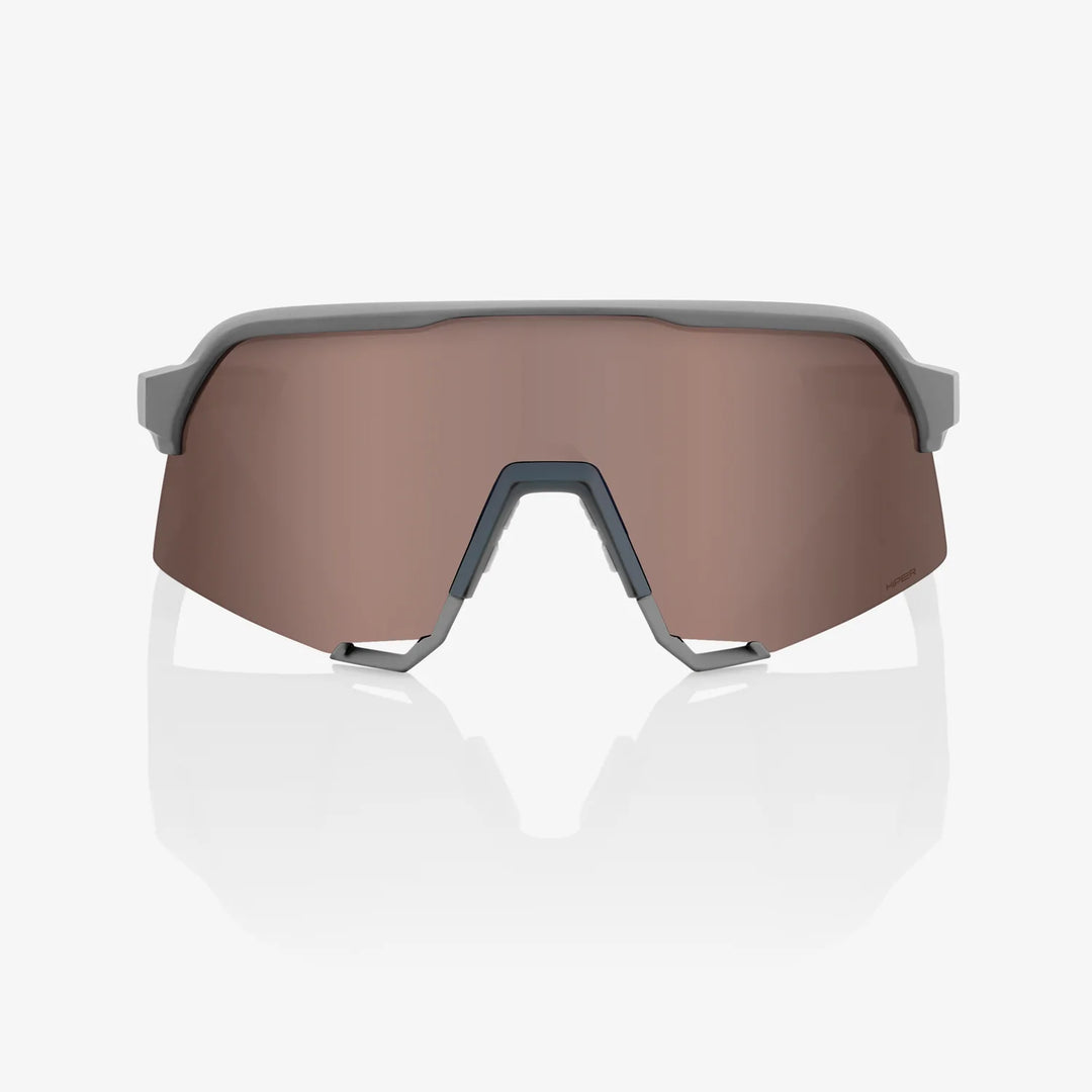 S3™  - Soft Tact Stone Grey - HiPER® Crimson Silver Mirror + Clear Lens
