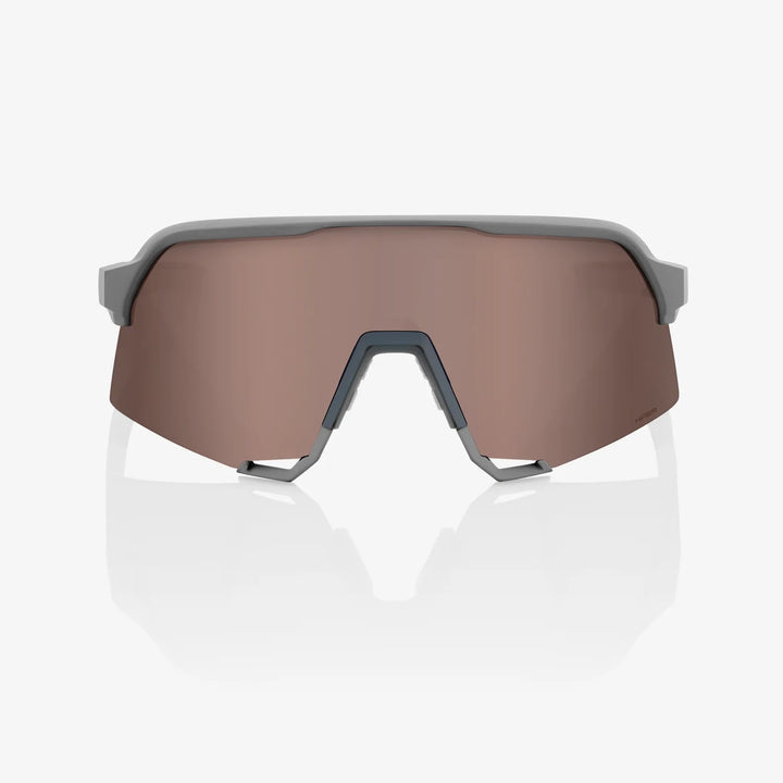 100% Lente S3™  - Soft Tact Stone Grey - HiPER® Crimson Silver Mirror + Clear Lens