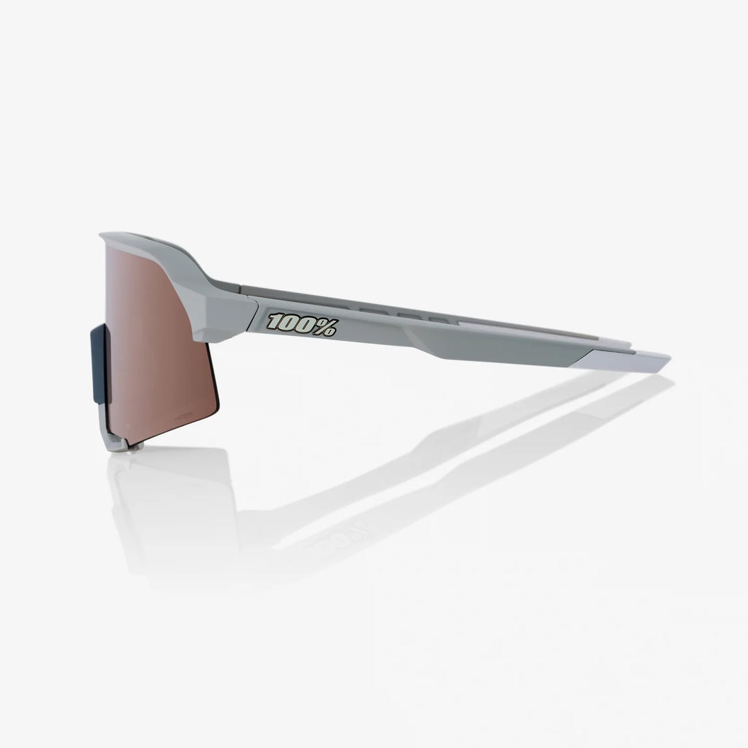 100% Lente S3™  - Soft Tact Stone Grey - HiPER® Crimson Silver Mirror + Clear Lens