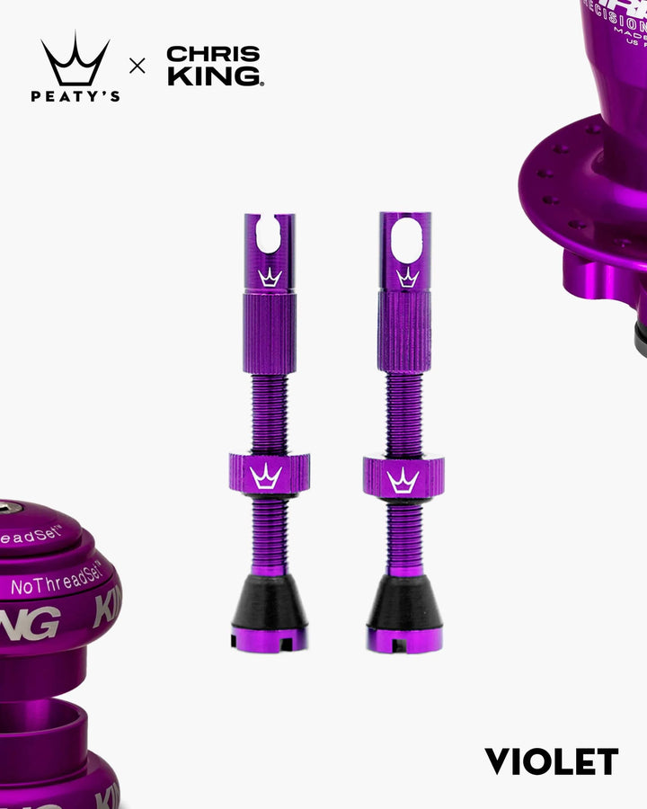Peaty's x Chris King (MK2) Válvulas Tubeless - 42mm / Violet